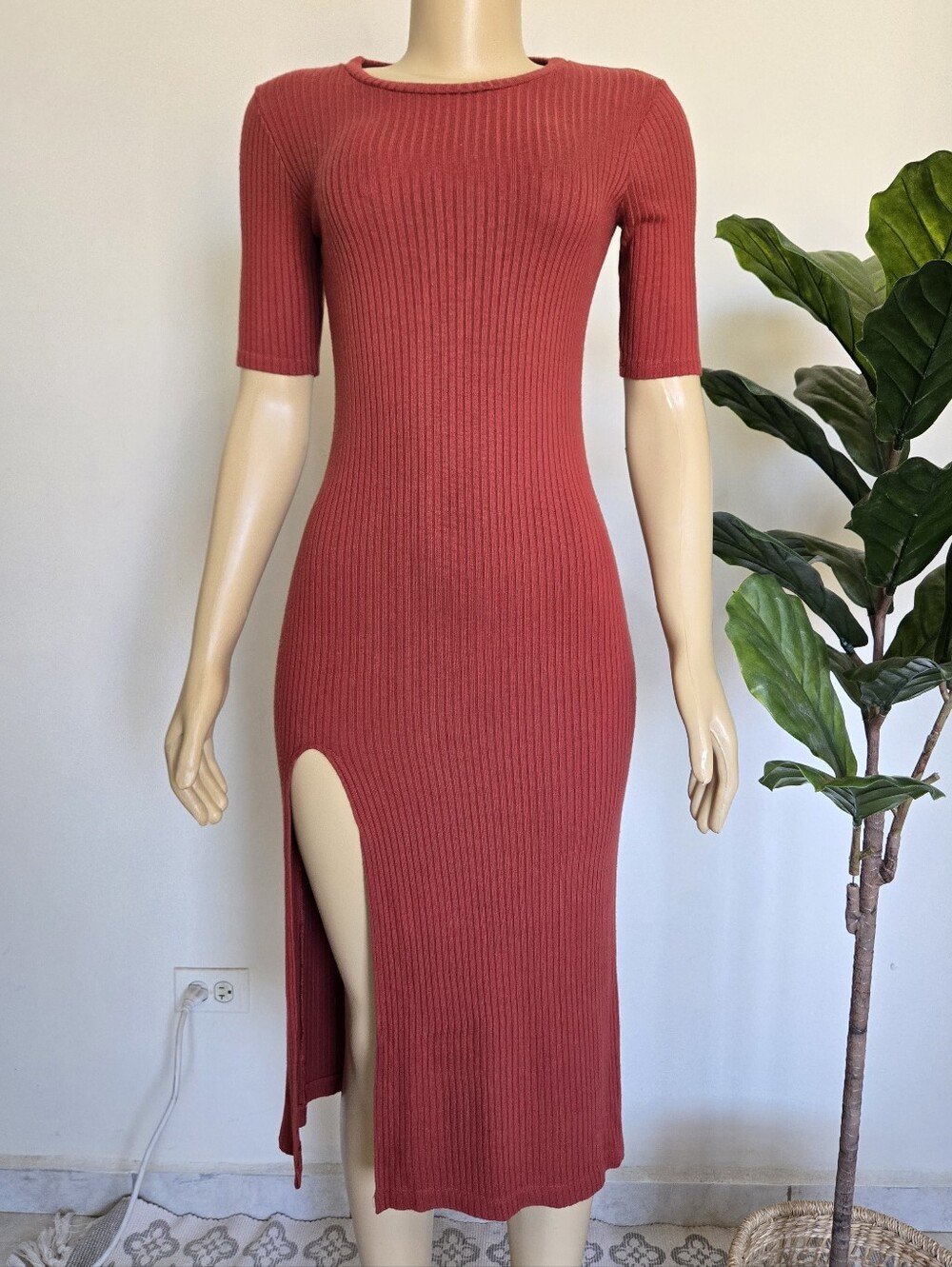 Reformation Olympia Midi Dress Red-burgundy Color Size S Women's